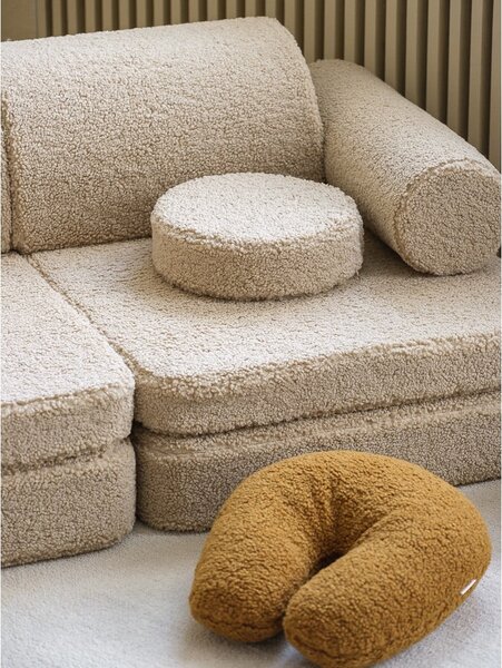 Svetlo rjava otroška sedežna garnitura iz tkanine bouclé 132 cm Settee – Wigiwama