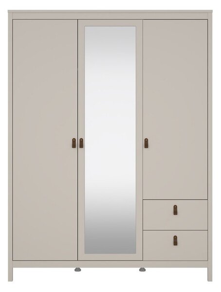 Sivo-bež garderobna omara z ogledalom 150x199x58 cm Madrid – Tvilum