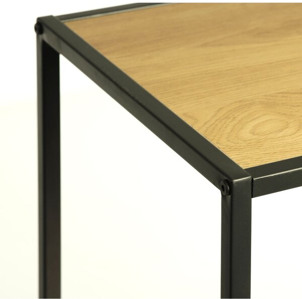 Črn/naraven regal v hrastovem dekorju 80x180x35 cm Altino – Unique Furniture