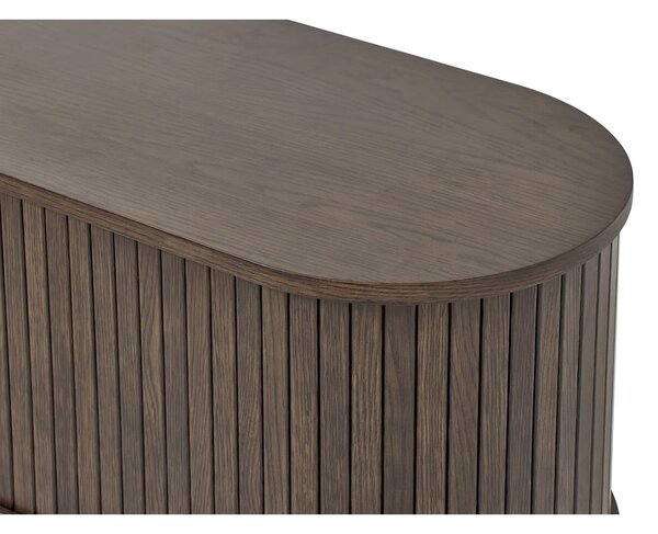 Rjava TV omarica v hrastovem dekorju 180x56x40 cm Meta – Unique Furniture