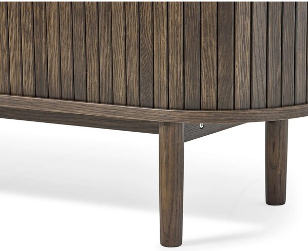 Rjava TV omarica v hrastovem dekorju 180x56x40 cm Meta – Unique Furniture