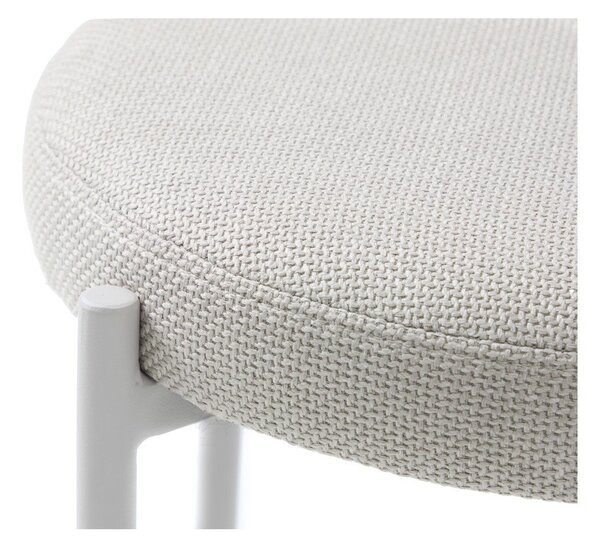 Kremno bel kovinski stolček Pelican – Unique Furniture