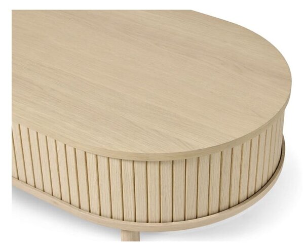 Klubska mizica v hrastovem dekorju v naravni barvi 60x120 cm Meta – Unique Furniture