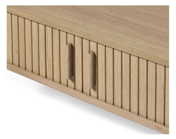Klubska mizica v hrastovem dekorju v naravni barvi 60x120 cm Meta – Unique Furniture