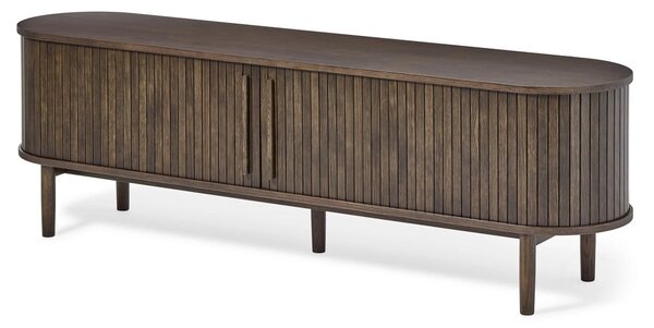 Rjava TV omarica v hrastovem dekorju 180x56x40 cm Meta – Unique Furniture