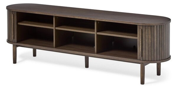 Rjava TV omarica v hrastovem dekorju 180x56x40 cm Meta – Unique Furniture