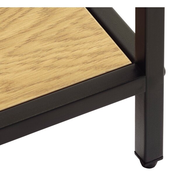 Črn/naraven regal v hrastovem dekorju 80x180x35 cm Altino – Unique Furniture