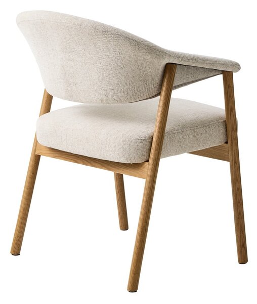 Kremno beli jedilni stoli v kompletu z nasloni za roke 2 ks iz masivnega hrasta Elk – Unique Furniture