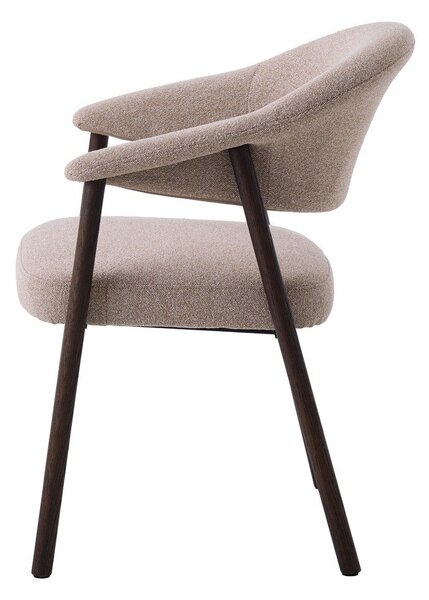 Bež jedilni stoli v kompletu z nasloni za roke 2 ks iz masivnega hrasta Elk – Unique Furniture