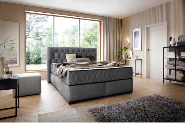 Premium Living Postelja Z Vzmetnico Prestige, Temno Siva, 180x200