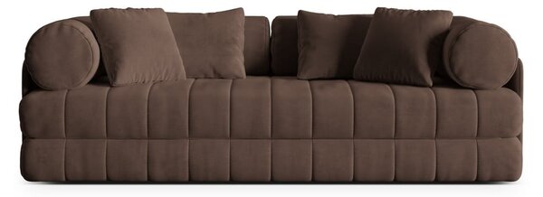 Rjava žametna raztegljiva sedežna garnitura 206 cm Kemi – Cosmopolitan Design