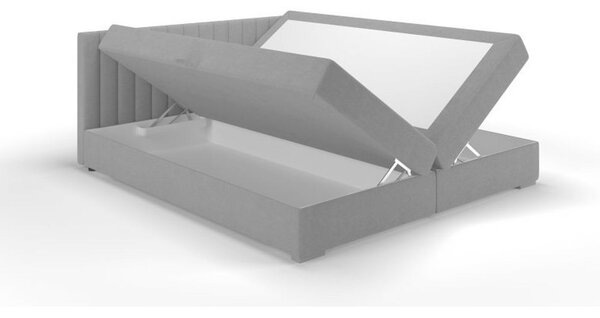 Mömax Boxspring Postelja Alora, Metino Siva, 140x200