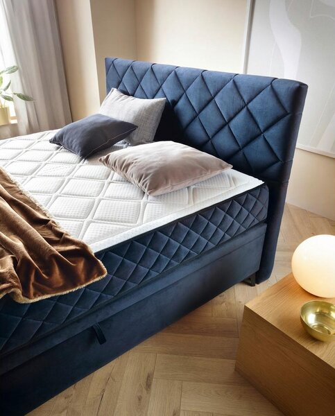 Mömax Postelja Z Vzmetnico Smart, Temno Modra, 160x200