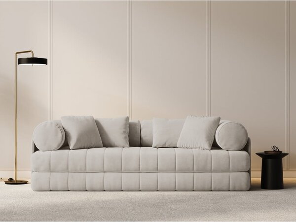 Bež žametna raztegljiva sedežna garnitura 206 cm Kemi – Cosmopolitan Design