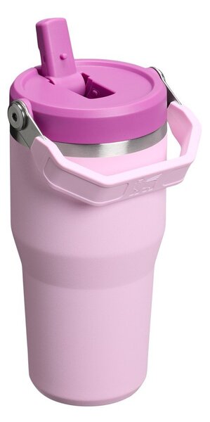 Rožnata termovka iz nerjavečega jekla 600 ml IceFlow™ Flip Straw 2.0 Cherry Blossom – Stanley