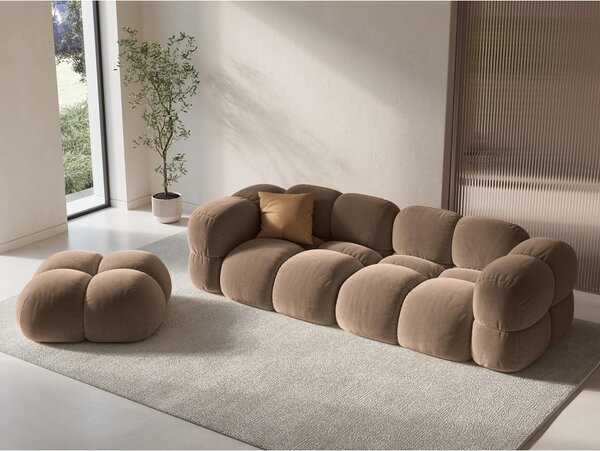 Rjav žameten tabure Loretto – Cosmopolitan Design