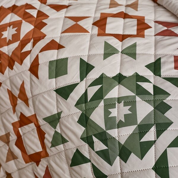 Bež prešito pregrinjalo 220x230 cm Autumn Patchwork Geo – Catherine Lansfield