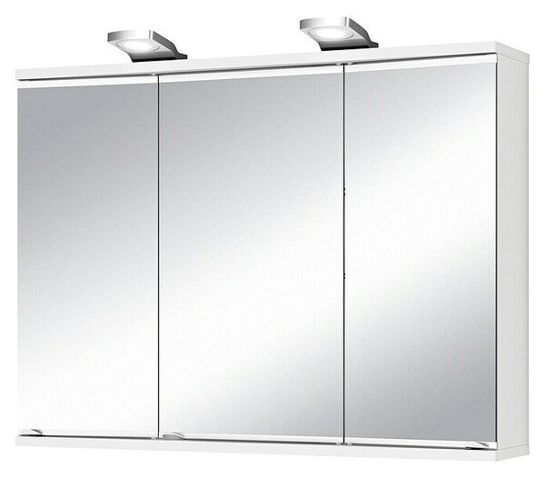 Jokey LED omarica z ogledalom Lena (Š x V: 80 x 64 cm, Les, Bela)