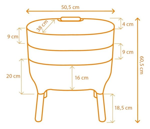 Siv kompostnik 21,7 l Urbalive – Plastia