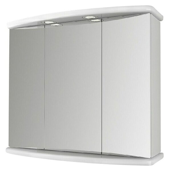 Baden Haus LED omarica z ogledalom (Š x V: 77 x 66 cm, Les, Bela)