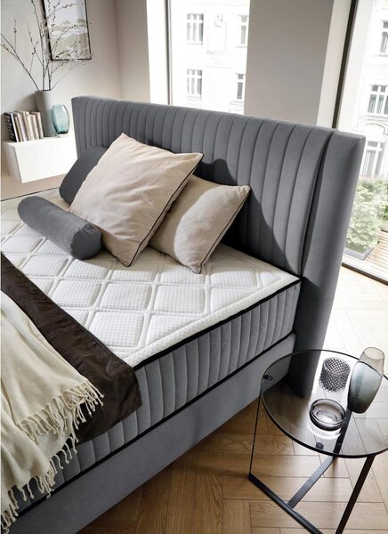 Premium Living Postelja Z Vzmetnico Dream, Temno Siva, 120x200