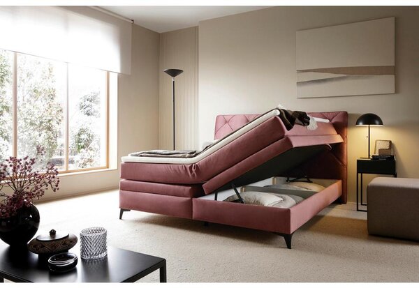 Premium Living Postelja Boxspring Molde, Roza, 180x200