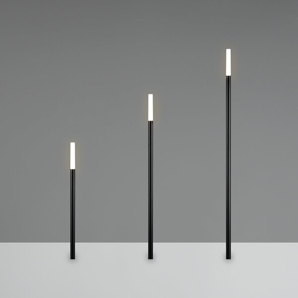 Reality Leuchten LED-zemeljska svetilka STICK, črna, 3-plamenska, IP44, vtič, Črna, Kovina, Sodobni