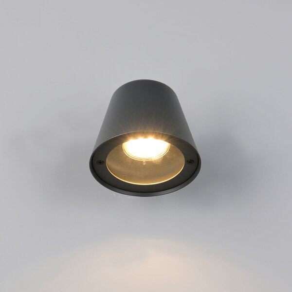 Trio Lighting Zunanja stenska svetilka Beni, črna mat, širina 11 cm, kovina, zatemnjen, Črna, Kovina, Sodobni