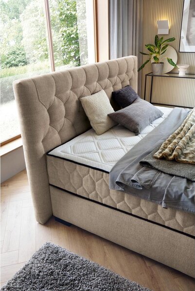 Premium Living Postelja Z Vzmetnico Prestige, Svetlo Rjava, 160x200