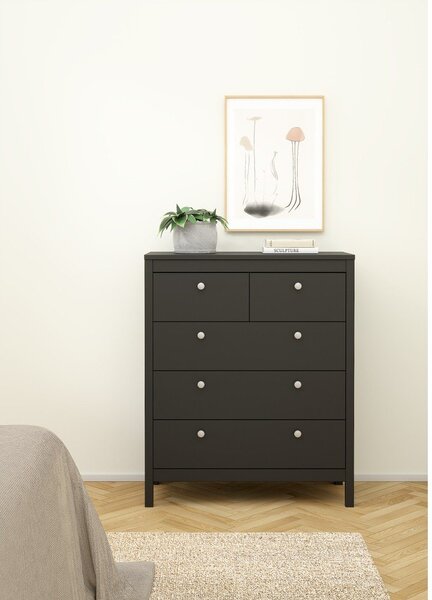Črna visoka komoda 82x99 cm Madrid – Tvilum