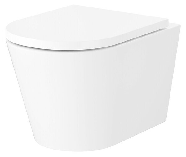 Cersanit Stenski WC Koral (Izpiranje brez roba, WC odtok: Vodoravno, Bela)