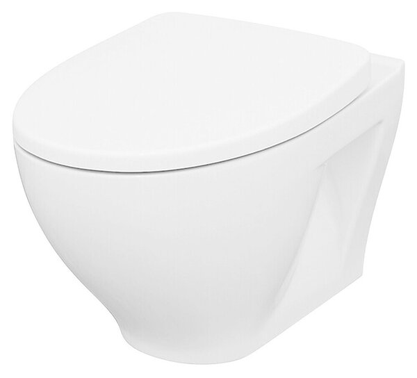 Cersanit Stenski WC Moduo (Izpiranje brez roba, WC odtok: Vodoravno, Bela)