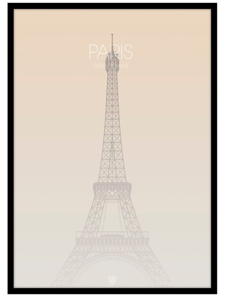 Plakat z okvirjem 50x70 cm Paris Eiffel Tower – Malerifabrikken