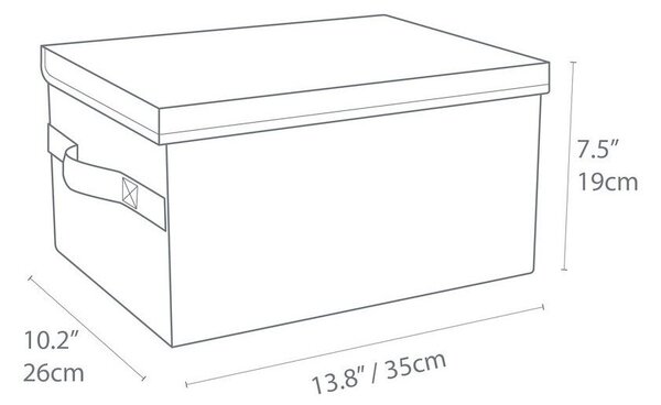 Siva tekstilna škatla za shranjevanje s pokrovom 35x26x19 cm Soft Storage – Bigso