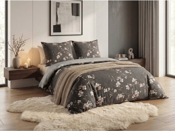 Flanelna posteljnina iz mikrovlaken BLOSSOM, siva Dimenzije posteljnine: 70 x 90 cm | 140 x 200 cm
