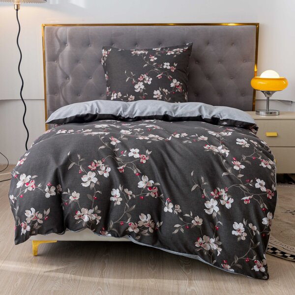 Flanelna posteljnina iz mikrovlaken BLOSSOM, siva Dimenzije posteljnine: 70 x 90 cm | 140 x 200 cm