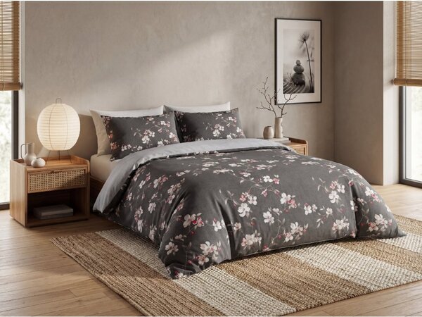 Flanelna posteljnina iz mikrovlaken BLOSSOM, siva Dimenzije posteljnine: 70 x 90 cm | 140 x 200 cm