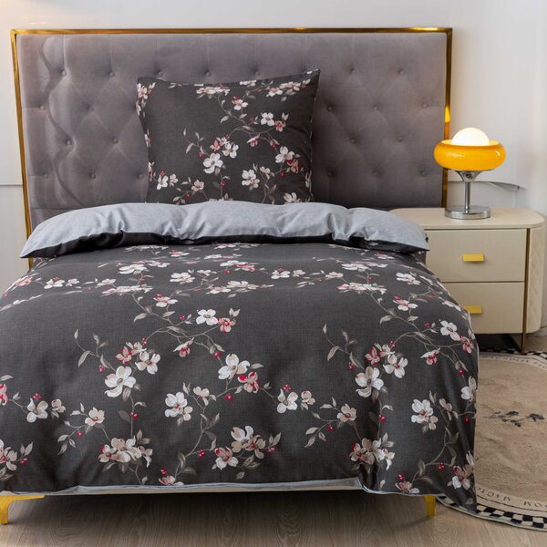 Flanelna posteljnina iz mikrovlaken BLOSSOM, siva Dimenzije posteljnine: 70 x 90 cm | 140 x 200 cm