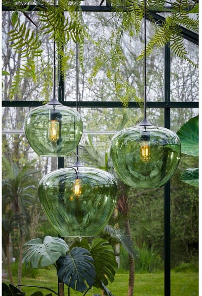 Zelena stropna svetilka s steklenim senčnikom ø 30 cm Mayson - Light & Living