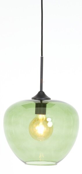 Zelena stropna svetilka s steklenim senčnikom ø 30 cm Mayson - Light & Living