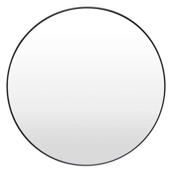 Črno stensko ogledalo Bonami Essentials Layla, ø 80 cm