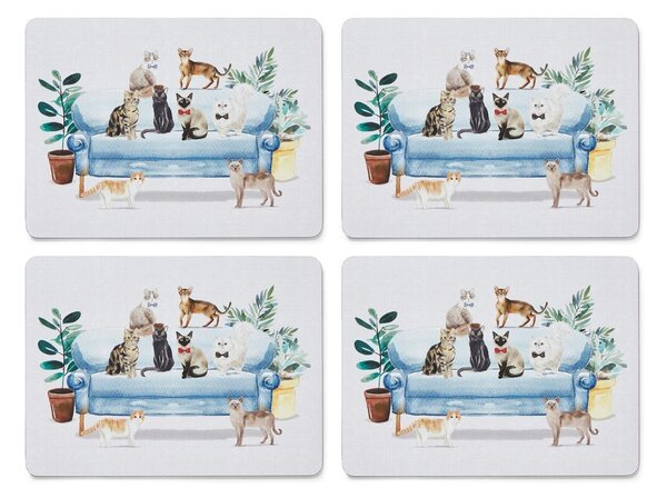 Pogrinjek iz plute 4 kos 21,5x29 cm Curious Cats - Cooksmart ®