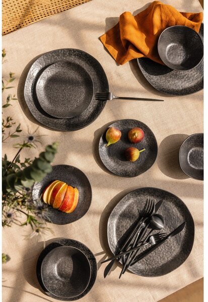 Lončen jedilni servis 18 ks Dark Moon – Bonami Selection