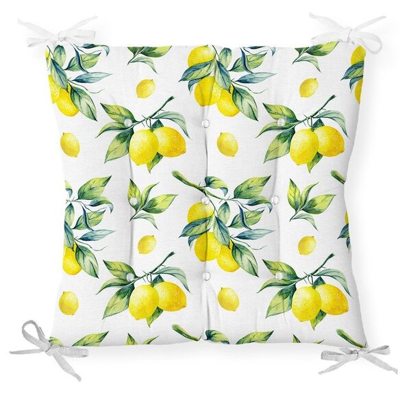 Sedežna blazina iz mešanice bombaža Minimalist Cushion Covers Lemons, 40 x 40 cm