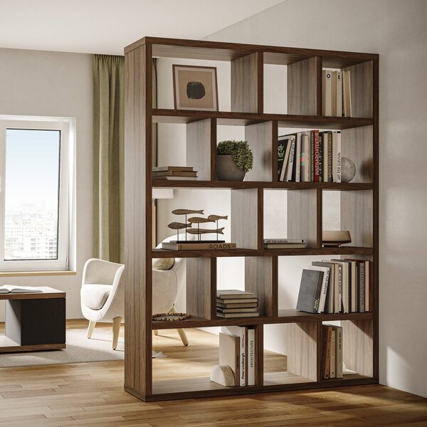 Rjav regal v orehovem dekorju 150x198 cm Berlin – TemaHome