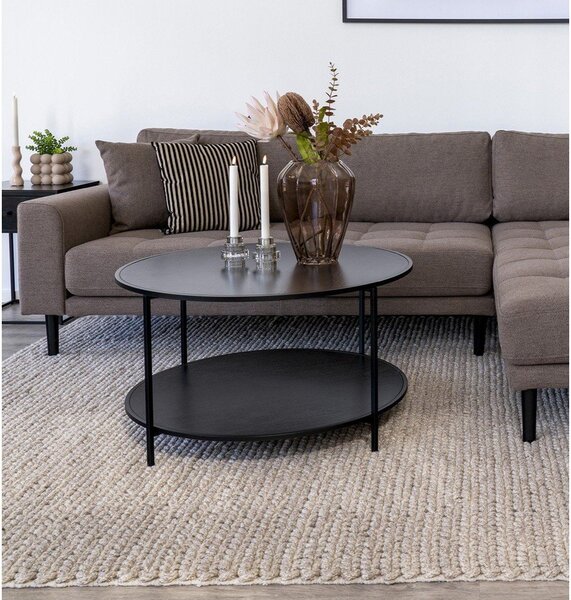 Črna okrogla mizica s črno mizno ploščo ø 80 cm Vita – House Nordic