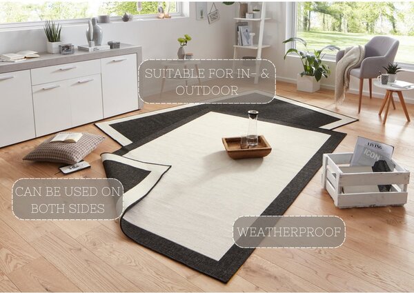 Črno-krem zunanja preproga NORTHRUGS Panama, 120 x 170 cm