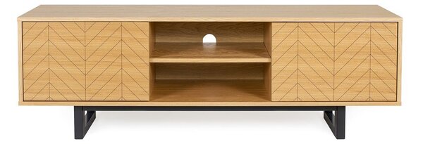 TV miza v hrastovem lesu Woodman Camden Herringbone