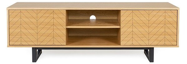 TV miza v hrastovem lesu Woodman Camden Herringbone