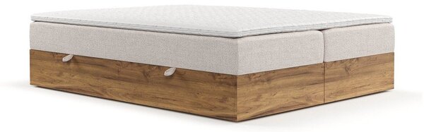 Boxspring postelja s prostorom za shranjevanje v bež in naravni postelji 180x200 cm Faro – Maison de Rêve